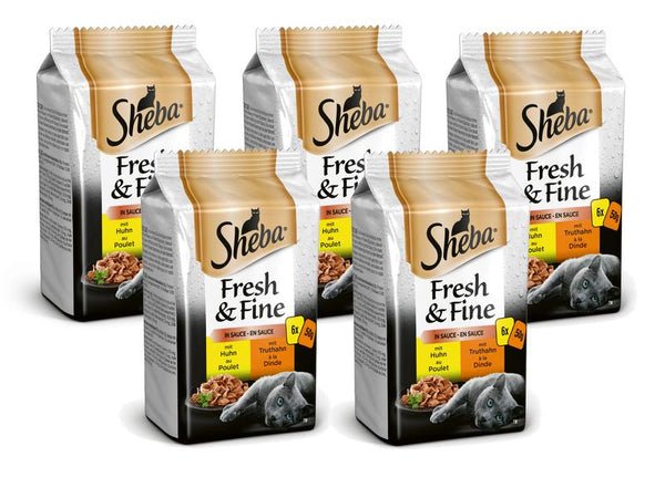 Sheba Wet Food Fresh & Fine in Sauce Poultry, 5 x 6x50g