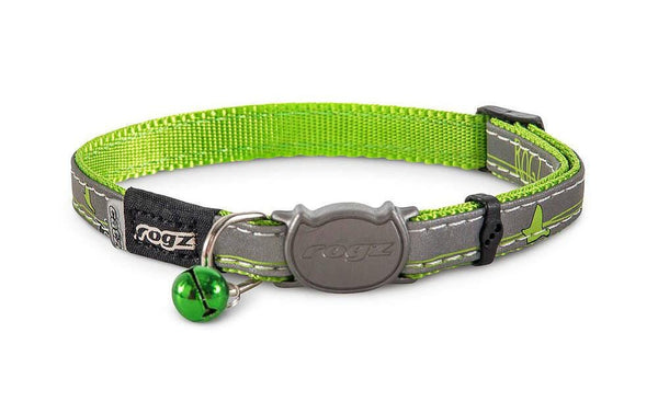 Rogz Cat Collar Nightcat Lime Swallows