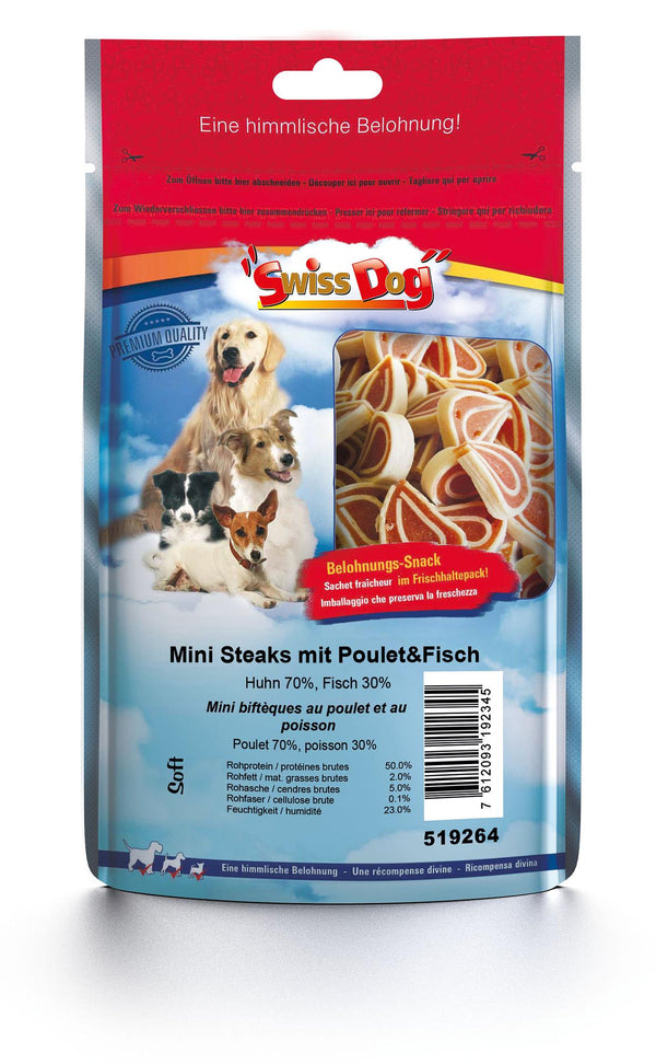 SwissDog mini steaks with chicken &amp; fish