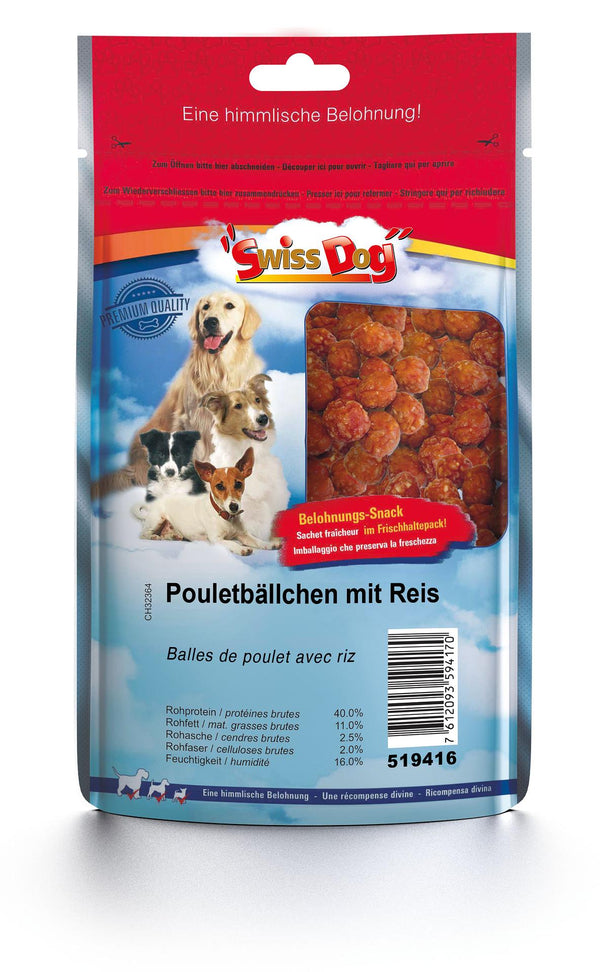 SwissDog chicken balls with rice