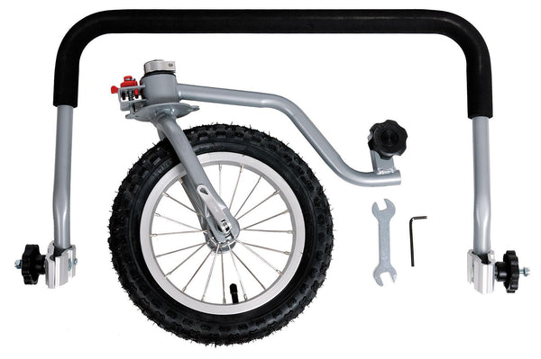 Jogger function: front wheel and push bar