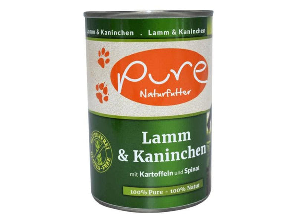 PURE Natural Food Wet Food Menu Lamb & Rabbit 400g