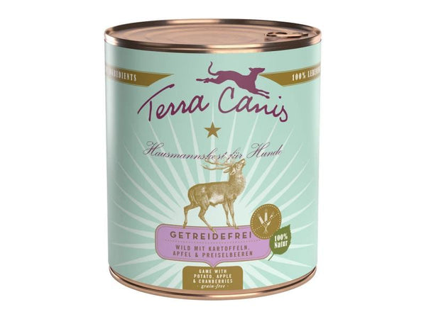 Terra Canis wet food menu grain free with wild boar