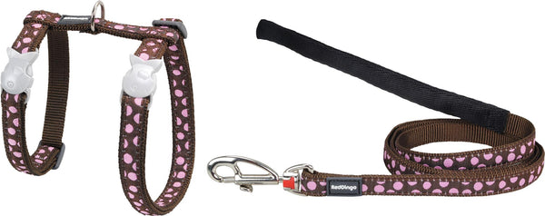 RedDingo Harness and Leash Pink Spots