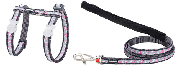 RedDingo harness and leash design flamingo