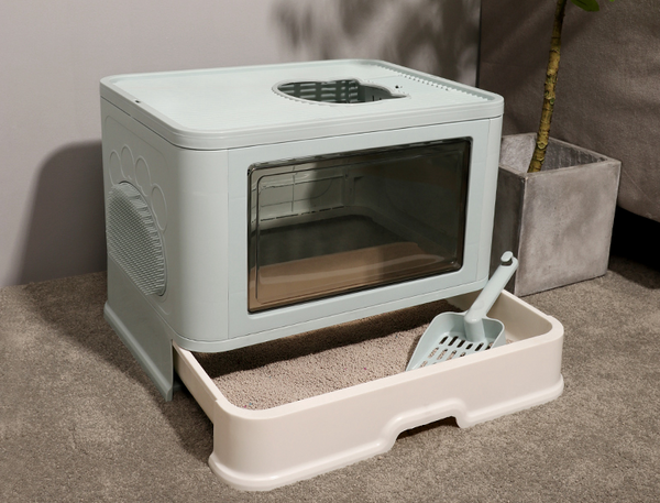 Cat litter box with litter drawer