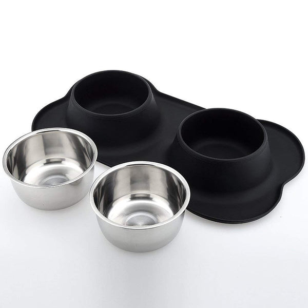 Non-slip feeding mat with bowl